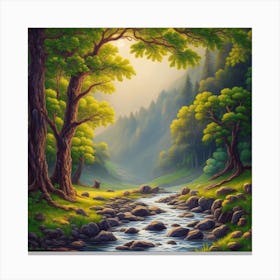 River In The Forest Canvas Print