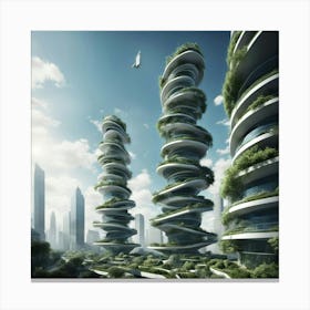 Futuristic Cityscape 75 Canvas Print