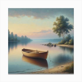 Boat At The Lake - Van Gogh Wall Art Canvas Print