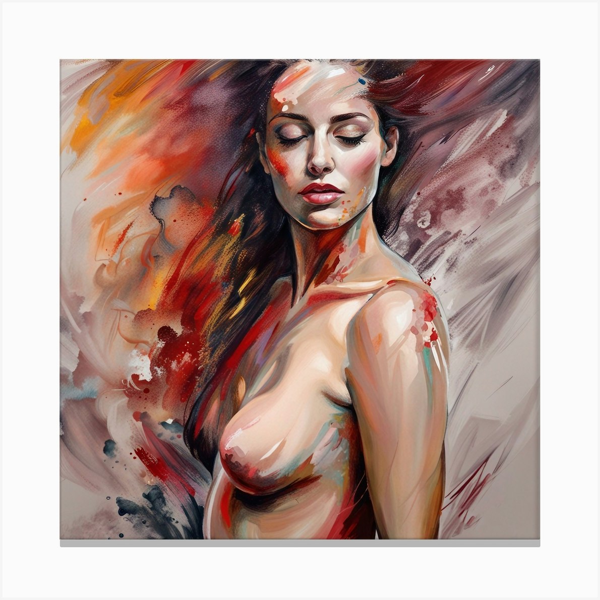 Sexy Girl Big Boobs Canvas Print / Canvas Art by Mounir Khalfouf - Pixels