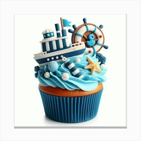 Cupcake With A Boat Canvas Print