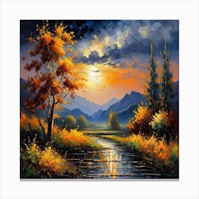 Sunset In The Mountains 7 Canvas Print