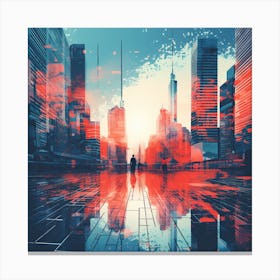 Abstract Cityscape Canvas Print