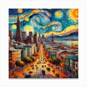 Starry Night In San Francisco Canvas Print