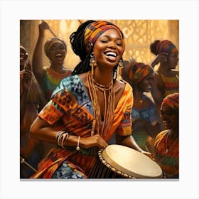 African Dancers 1 Canvas Print