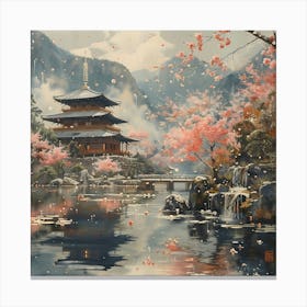 Sakura Blossoms, Impressionism and Realism Canvas Print