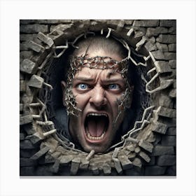 Man Coming Out Of A Hole Canvas Print