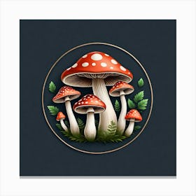 Mushroom Illustration Canvas Print