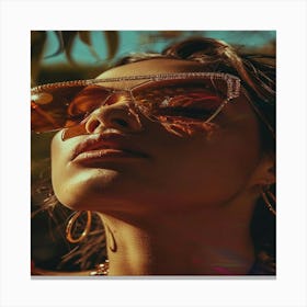 Rhinestone Sunglasses Canvas Print