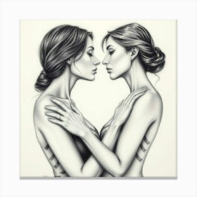 Two Women Kissing 3 Canvas Print