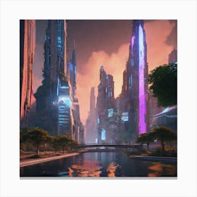 Futuristic City 227 Canvas Print