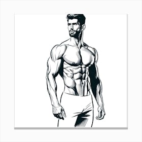 Bodybuilder Vector Illustration Canvas Print