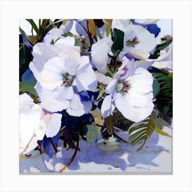 Bright White Floral Canvas Print