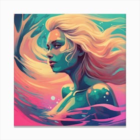 Mermaid in Water Canvas Print