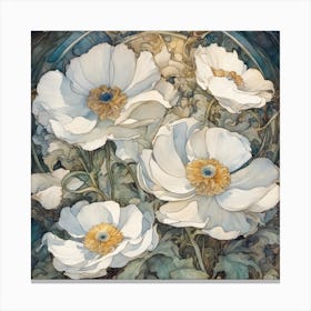 White Anemones Canvas Print