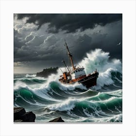 Sea's Fury, Sky's Grace Canvas Print