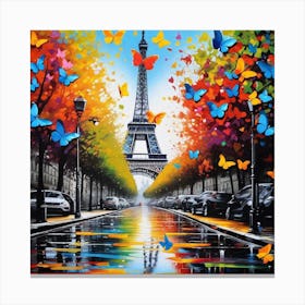 Paris With Butterflies 37 Canvas Print