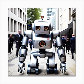 Robot On The Street 32 Canvas Print