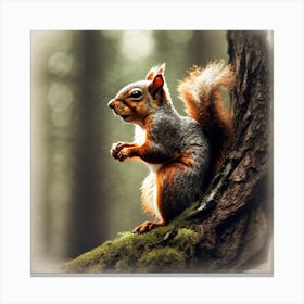 Squirrel In The Forest 221 Canvas Print