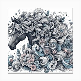 A curly wave of horse hair 1 Canvas Print