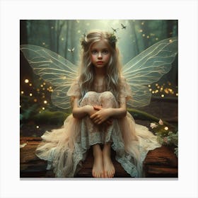 Fairy Girl In The Forest 3 Canvas Print