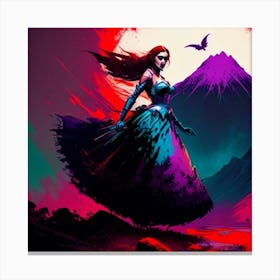 Woman In A Purple Dress Canvas Print