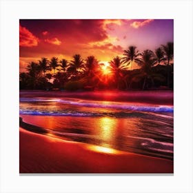 Sunset At The Beach 176 Canvas Print