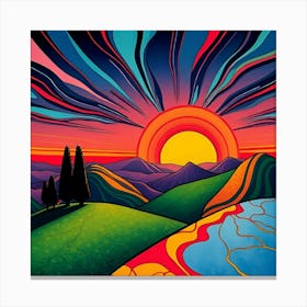 Sunset In The Mountains 15 Canvas Print