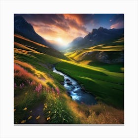 Sunset In The Mountains 86 Canvas Print