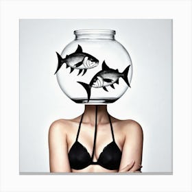 Fish Bowl Head 6 Canvas Print