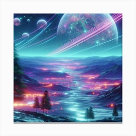 Space Landscape Wallpaper Canvas Print