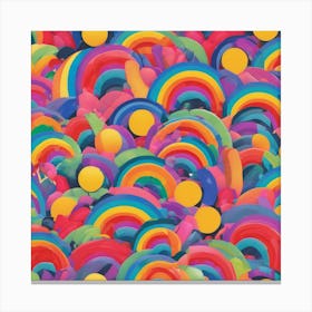 Half Moons Rainbow Art Print (7) Canvas Print