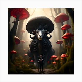 Mystic Whispers: Conversations in Fungi and Hoof Canvas Print