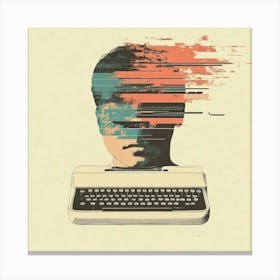 Typewriter Head Canvas Print