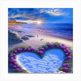 Heart On The Beach Canvas Print