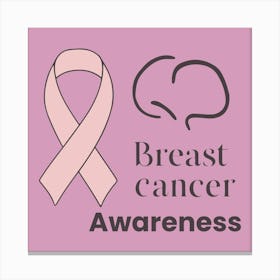 Women Breast Cancer Awareness background with brassiere Calligraphy in Pink Ribbon international symbol for month October suitable for clipart and poster and wall art 4 Canvas Print