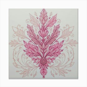 Pink Leaves On A White Background Canvas Print