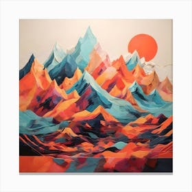 Abstract Mountain Painting Canvas Print