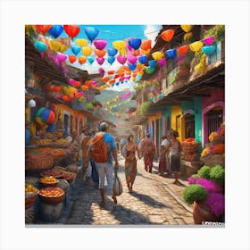 Colorful Mexican Market Canvas Print