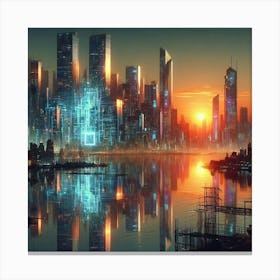 Futuristic Cityscape 18 Canvas Print