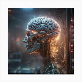 Cyborg Brain 32 Canvas Print