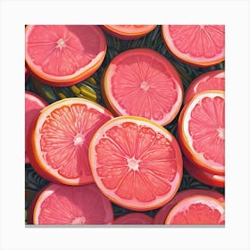 Pink Grapefruit Art Print (4) Canvas Print