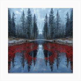 River In The Woods Canvas Print