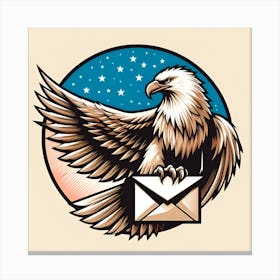 Eagle With Mail Canvas Print