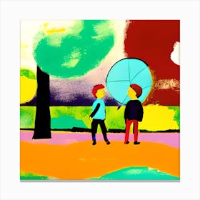 Two People In The Park Canvas Print