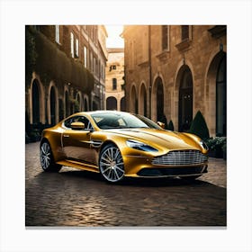 Golden Aston Martin  Canvas Print