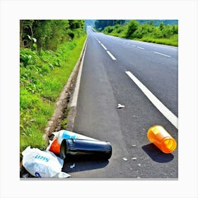 Trash On The Road 3 Canvas Print