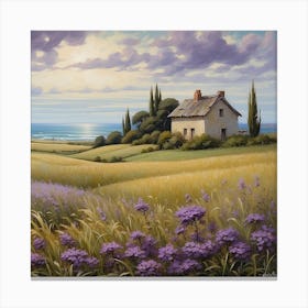 House In Lavender Field Canvas Print