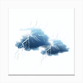 Lightning Clouds On White Background 1 Canvas Print