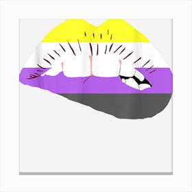 Lips Nonbinary Pride Genderfluid Genderqueer Nonbinary 1 Canvas Print